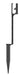 Black 11-inch landscape light stake with an offset design and three-prong socket holder, designed to secure pathway and holiday light bulbs upright in the ground; sold in a pack of 25.
