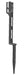 Black 11-inch landscape light stake with an offset design and three-prong socket holder, designed to secure pathway and holiday light bulbs upright in the ground; sold in a pack of 25.