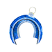 12FT Blue and Cool White Walkthrough Ornament decorated with snowflakes in a yard setting