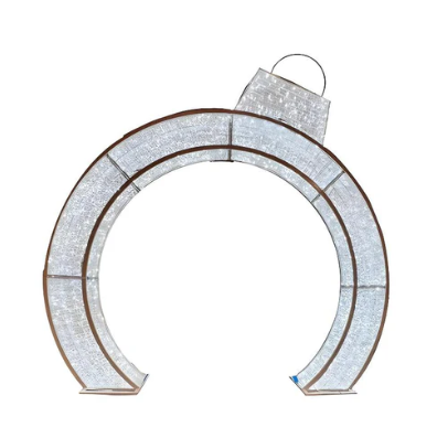 12FT Walkthrough Ornament Arch with LED lights for outdoor holiday decoration