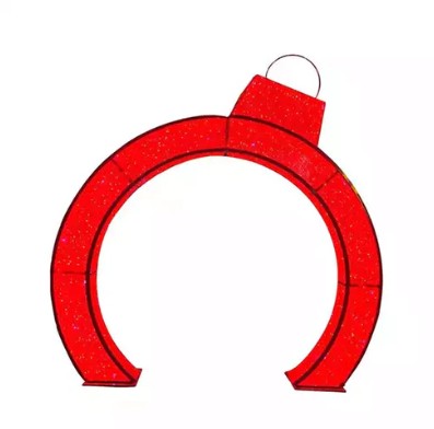 12FT Walkthrough Ornament Arch with LED lights for outdoor holiday decoration