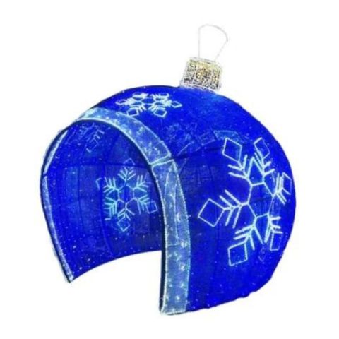 12FT Walkthrough Ornament in Blue and Cool White with Snowflakes for holiday displays