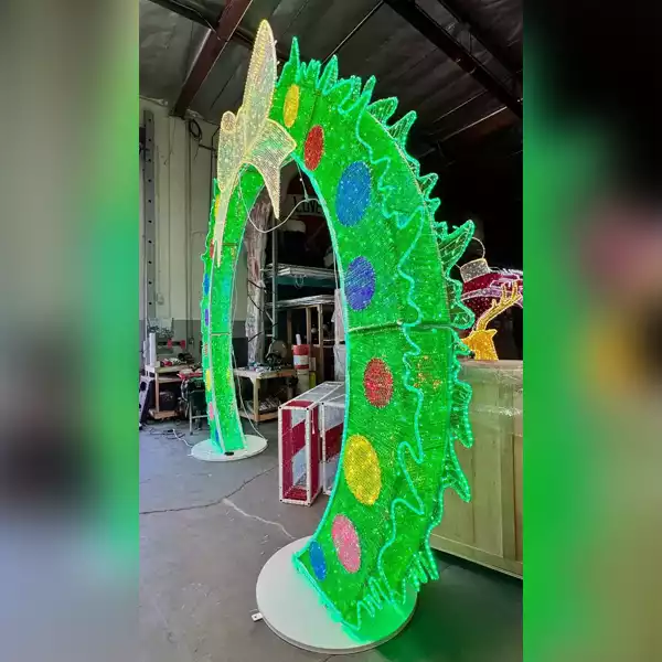 14FT Multi-Color Wreath Walkthrough Arch Christmas Display