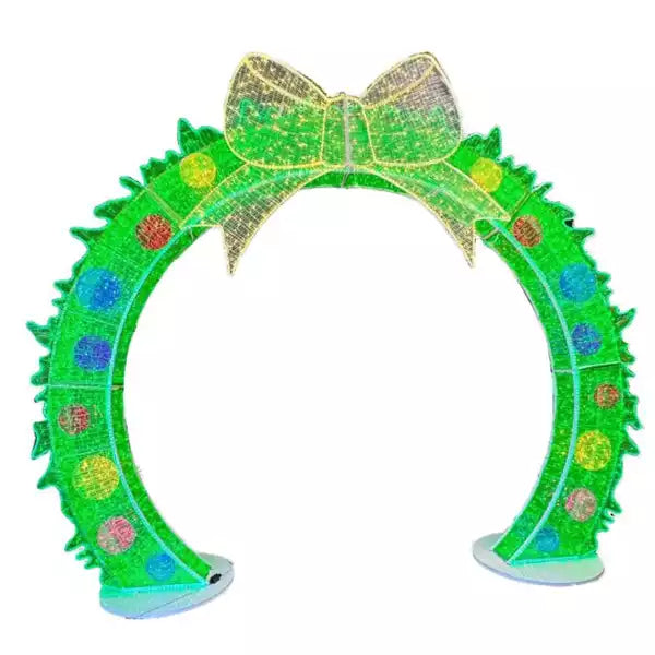 14FT Multi-Color Wreath Walkthrough Arch Christmas Display