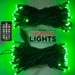 50-count 5MM RGB mini lights on green cord with 6 inch spacing for indoor and outdoor use