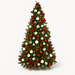 7.5FT Pre-Decorated PVC Christmas Tree Red/White/Silver for professional Christmas light installation