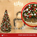 9-foot pre-decorated green PVC Christmas tree for holiday decorating