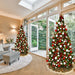 9-foot pre-decorated green PVC Christmas tree for holiday decorating