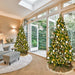 9-foot pre-decorated green PVC Christmas tree for holiday decorating