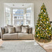 9-foot pre-decorated green PVC Christmas tree for holiday decorating