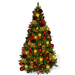 9-foot pre-decorated green PVC Christmas tree for holiday decorating