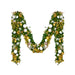 9'x14" Pre-Decorated Garland with Warm White Lights Gold, Silver, and White Ornaments