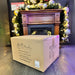 9 foot by 14 inch pre-decorated green garland with red, white, and silver ornaments and warm white LED lights