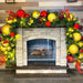 9'x14" Pre-Decorated Garland with Warm White Lights Red, Gold, and Burgundy Ornaments
