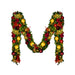 9'x14" Pre-Decorated Garland with Warm White Lights Red, Gold, and Burgundy Ornaments
