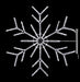4-foot Arctic Double Chevron Snowflake rope light with twinkling cool white LEDs mounted on a pole outdoors