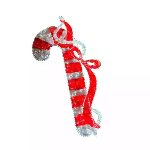 5ft Candy Cane Pole Mount Christmas decoration with bright LED lights on pole mount