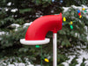 ELF Easy Light Feeder attached to an extension pole guiding Christmas lights