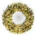 Gold and Silver Pre-Decorated Christmas Wreath illuminated with warm white lights