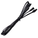Black Hey-O RGB Lighting 10-foot 12V extender cable with male to female connectors on white background