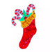 4ft Double-Sided Holiday Stocking Pole Mount with bright LED lights