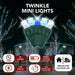 LED Mini Lights 5MM Aqua Blue and Cool White Twinkle Green Wire 6" Spacing