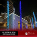 LED Mini Lights 5MM Blue and Cool White Twinkle on Green Wire with 6 Inch Spacing