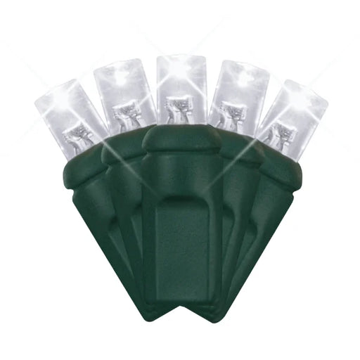 LED Mini Lights 5MM Cool White Twinkle Green Wire with 6 inch spacing