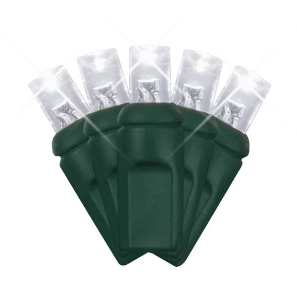 LED Mini Lights 5MM Cool White Twinkle Green Wire with 6 inch spacing