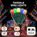 LED Mini Lights 5MM Multicolor Soft Twinkle Green Wire with 50 bulbs spaced 6 inches apart