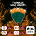 LED Mini Lights 5MM Orange Twinkle on green wire with 6 inch spacing
