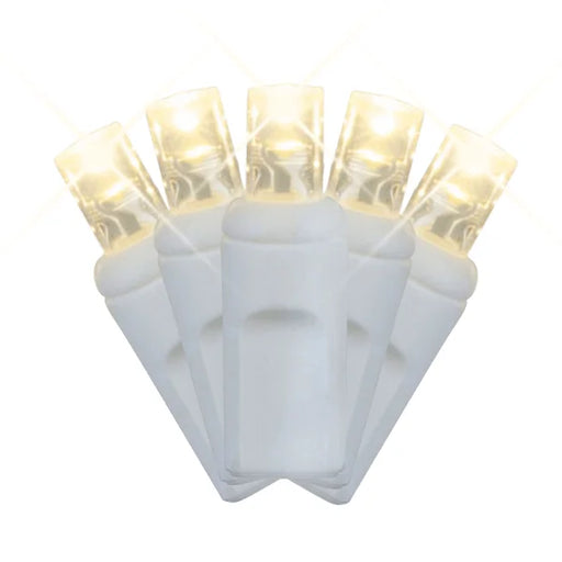 LED Mini Lights 5MM Warm White Twinkle on White Wire with 6 Inch Spacing