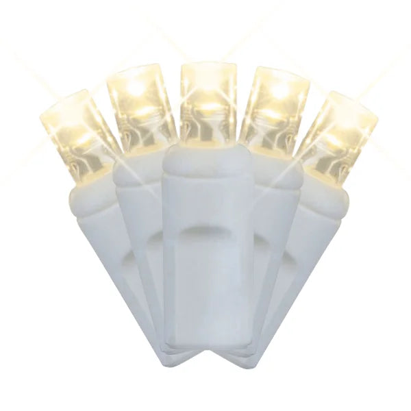 LED Mini Lights 5MM Warm White Twinkle on White Wire with 6 Inch Spacing
