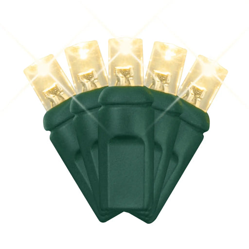 LED Mini Lights 5MM Warm White Twinkle on Green Wire with 6 Inch Spacing