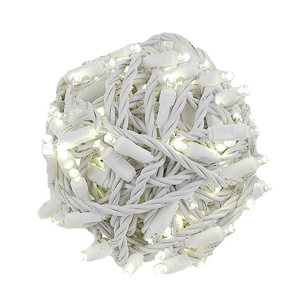 LED Mini Lights Warm White 6 Inch Spacing on White Wire with 50 Lights Strand