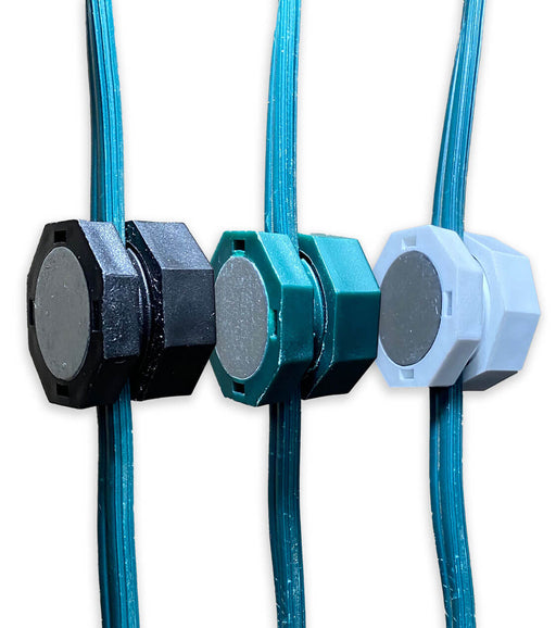 Lite-Netics Magnetic Wire Clamps in Green, Black, and White colors