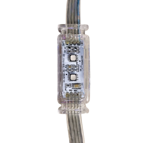 Minleon Permanent Holiday Lighting Demo Kit components including Pebble LED sets, control boss, power supply, and track section