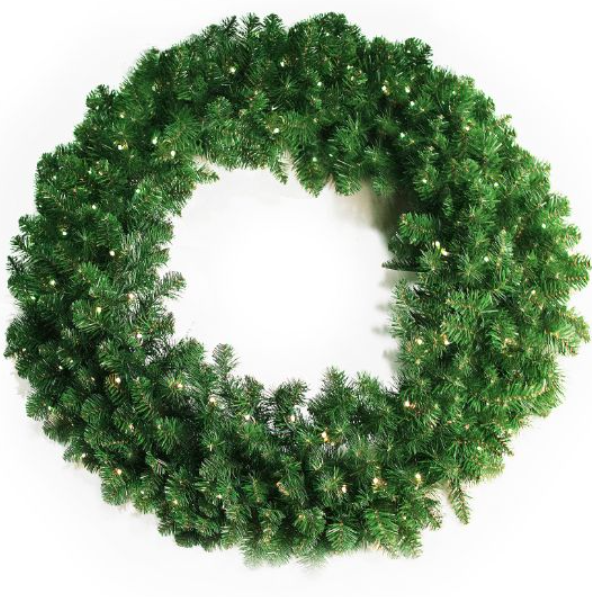 Oregon Wreath with dense green branches for holiday decoration