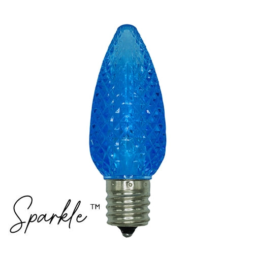 Sparkle™ C9 Teal Faceted SMD Bulb for holiday lighting