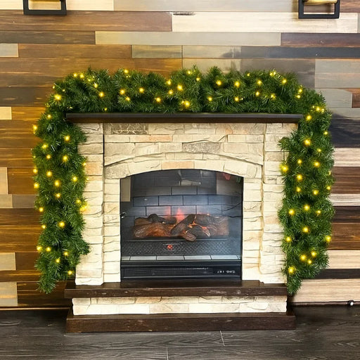 Green Garland with Warm White Lights 99 feet by 8 inches