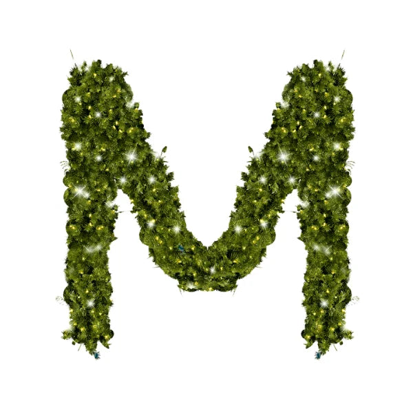 Green Garland with Warm White Lights 99 feet by 8 inches