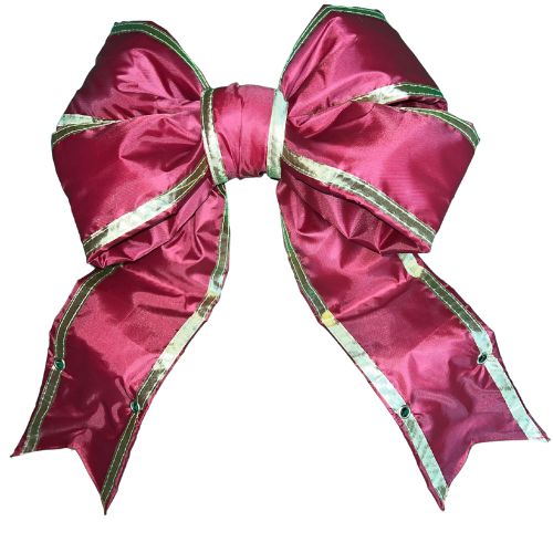 Deluxe Nylon 15" Bow – Red with Gold Trim