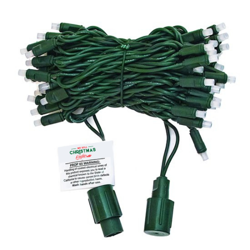 70-count 5MM RGB LED mini lights on green cord spaced 4 inches apart