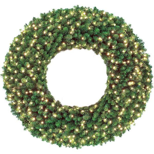 Anthem Greenery 36 inch pre-lit wreath with 100 warm white lights, shown as a case of two wreaths