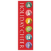 Red Christmas Icons Single Vinyl Banner with white background