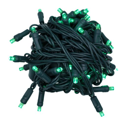 LED Coaxial Mini Lights-Green 6″ Spacing, 50 Lights