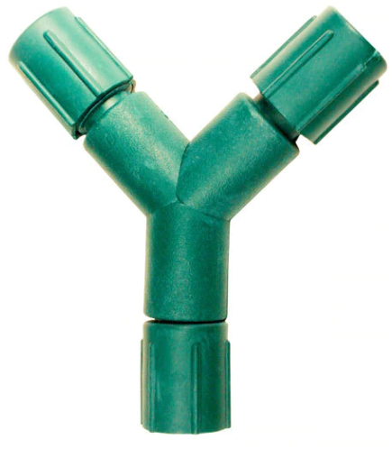 Green Commercial Grade Y Connector with RY Coaxial Connectors for Holiday Lighting