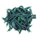 LED Coaxial Mini Lights in green color with 4 inch spacing, 70 lights on green wire