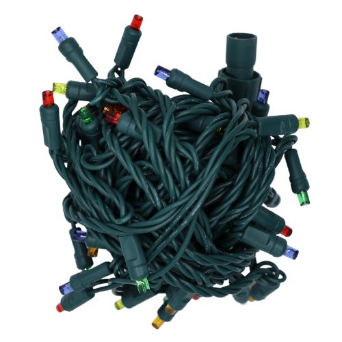 LED Coaxial Mini Lights in multi-color with 4 inch spacing and 70 lights