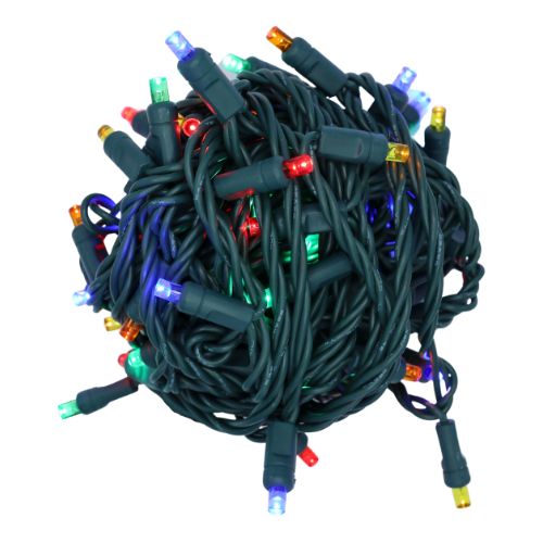 LED Coaxial Mini Lights in Multi-Color with 6 inch spacing and 50 lights